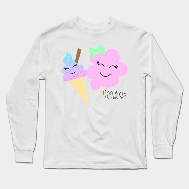 Ice cream and cotton candy Long Sleeve T-Shirt by AnnieRose